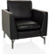 hjh OFFICE Loungesessel 1-Sitzer BAVERO Kunstleder Polsterstuhl Sessel für Wohnzimmer Bar Empfangsbereich, Relaxsessel gepolstert, Schwarz