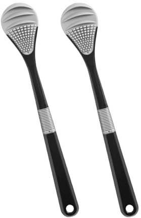 Lot de 2 brosses à langue avec poils doux pour un soin buccal doux. Grattoir à langue avec poils doux Convient pour une utilisation à la maison, au bureau ou en voyage