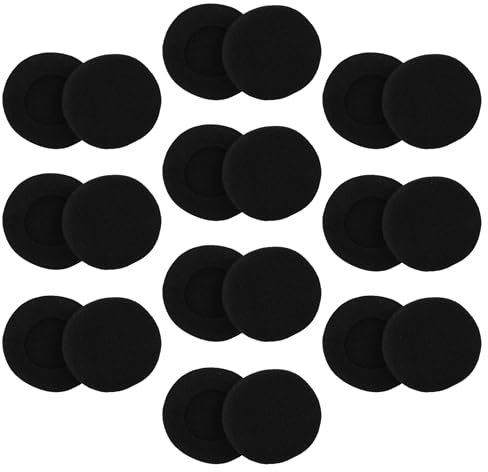 vhbw 20x Ohrpolster kompatibel mit Sennheiser MS80, HD50, MM450, MS100, HD50-TV Kopfhörer Headset, Schaumstoff Schwarz, Matt