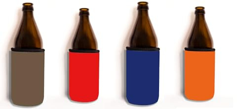 Bäng Läng Refrigeratore per bottiglie di birra e lattine – (0,5 l) – Raffreddamento a lunga durata, marrone, viola, arancione, rosso, 4 pezzi.