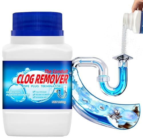 AllisWay Drain Cleaner, Pipeline Dredging Agent, Drain Unblocker, Limpieza Potente, Descompone Rápidamente el Cabello, Alimentos, Grasa, Adecuado para Cocina, Baño, Lavabo, Sanitario, 260g