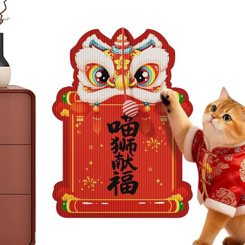 dzqad Rascador para Gatos | Suministros para Mascotas De Pared De Año Nuevo Chino - Almohadilla De Rascado para Gatos - para Puerta, Sofá, Interior, Afilar Garras, Jugar, Aburrimiento, Hogar,