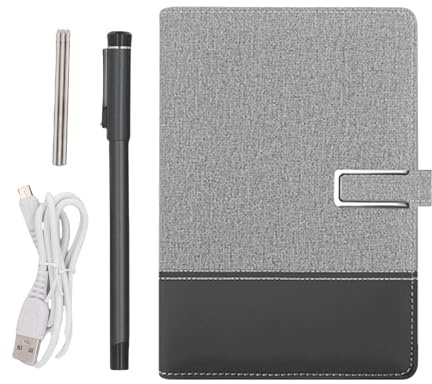 XUMIUZIY Set di Notebook Smart Pen, Penna Digitale 5.0 con Sincronizzazione in Tempo Reale e Riconoscimento OCR, per Telefoni Cellulari IOS Tablet (Patchwork grigio)