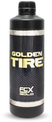 FCX GOLD Golden Tire 500ml Super Abrillantador de Neumáticos Coche Negro Intenso, Renovador Restaurador Nueva Fórmula Más Potente Duradero, Hidratador con Protección UV Producto Detailing Profesional