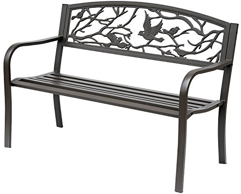 Outsunny Banc de Jardin 3 Places Style Rural Chic 127 x 60 x 85 cm Brun
