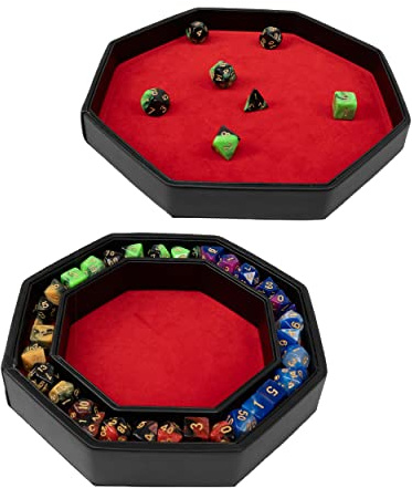 rollet Würfelbrett Leder mit Deckel inklusive 5 polyedrische Würfelsets RPG DND