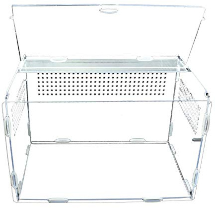 luminiu Reptile Breeding Box, Acrylic Insect Feed Box for Spider, Lizard, Frog, Cricket, Turtle, Breeding Terrarium with Ventilation Holes, XL-33.5 x 18 x 20 cm