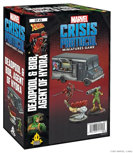 Atomic Mass Games, Marvel Crisis Protocol: Character Pack: Deadpool and Bob: Marvel Crisis Protocol, Miniatures Game, Ages 10plus, 2plus Players, 45 Minutes Playing Time