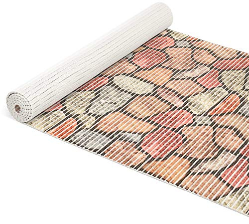 ANRO Weichschaummatte Badematte Bad Dusche WC Vorleger Teppich Antirutsch Badläufer Pflastersteine Bunt 200x65cm