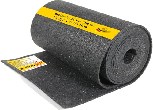 GMP Tapis de protection de construction 6 mm x 115 cm x 4 m | Rouleau de tapis de terrasse | sous-structure d'échafaudage | sous-structure WPC, carreaux, planches | différentes tailles | granulés de