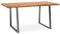 FineBuy Esszimmertisch Akazie Massivholz/Metall Esstisch Baumkante, Küchentisch Massiv mit Trapezbeinen in Chrom, Holztisch Speisetisch Esszimmer Rechteckig