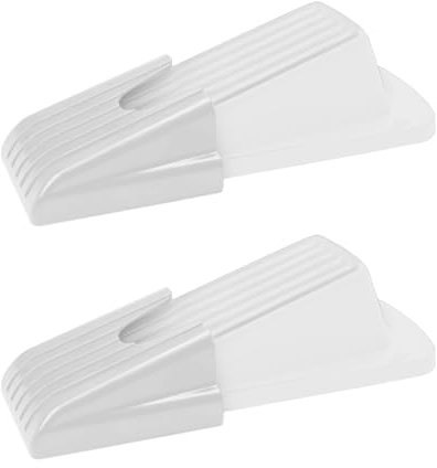 2 Stück Türstopper Boden, Rutschfest Türkeil Gummi Zum Tür Sperren, Gummikeile für alle Oberflächen, Door Stopper mit Aufbewahrungscontainer (Weiß)