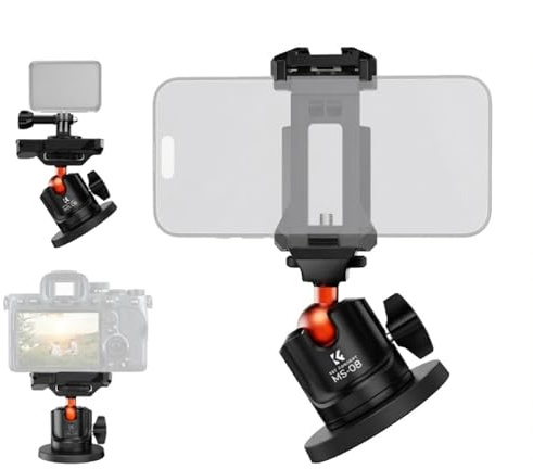 K&F CONCEPT Support Ventouse Magnétique Rotule Rotative à 360° avec Pince et Adaptateur Compatible avec Téléphone Gopro Hero DJI Action Insta 360 DJI Osmo 360 Caméra Charge Maximale 3 KG