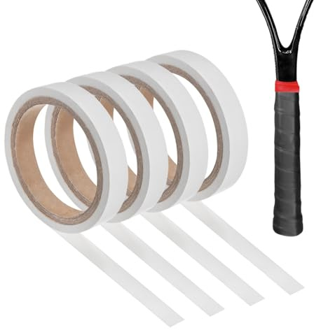 M METERXITY 4-Pack Grip Finishing Tape PVC Racket Wrap Grip Racquet Finishing Tapes for Pickleball/Racquetball/Badminton/Squash/Baseball Bat Handle White