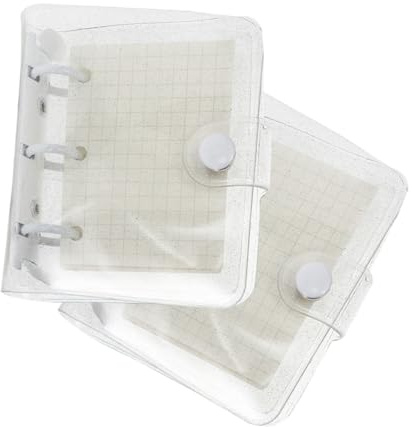 TOGEVAL 2 juegos Cuaderno Portátil Mini Transparente PVC Anillos con Cuadriculadas y Fundas para Notas Uso Escolar Oficina Diario