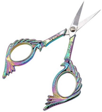 TEHAUX Ciseaux de Beauté Vintage en Acier Inoxydable, Légers et Solide, Ciseaux à Sourcils Professionnels pour Femme, Style Simple et Chic, pour Tailler et Broder