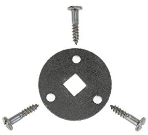 Renovators Supply Manufacturing Backplate for Door Knob Dummy Spindle1-3/8 Inch Dia X 1 Inch Long Durable Iron Plate Silver Coloured Knob Dummy Spindle Backplate with Mounting Hardware