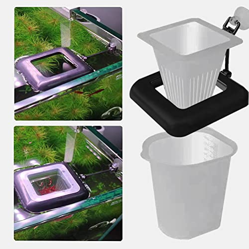 Dbeans Floathng Peces Vivos para Acuario,El Punto De AlimentacióN Evita Fugas,Comedero Peces Automatico,Tres En Uno Copa De AlimentacióN De Insectos Rojos