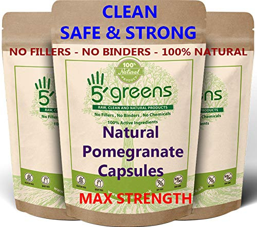 Pomegranate Capsules - 5000mg Per Capsule (500mg 10:1 Equivalent to 5grams Raw Powder 90% Ellagic Acid | Vegetarian & Vegan Friendly 120 Easy Swallow Pomegranate Tablets | Manufactured in The UK