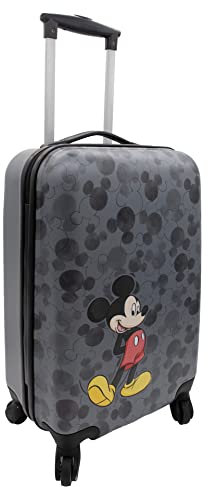 Undercover Kinder Hartschalen Trolley Handgepäck, 4 Rollen, 21 x 56 x 35 cm - 36 l, Motiv: Mickey Mouse