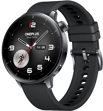 OnePlus Watch 3 43mm Black Steel, WearOS, Black Steel, 32GB Storage, 60h Battery Life, Bluetooth, GPS Navigation, Round Face, 1.32-Inch Display, not Comptable with iOS