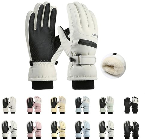 Guantes de invierno cálidos para niños, guantes de esquí a prueba de viento, guantes de nieve impermeables, guantes de esquí de forro polar, mitones de invierno, guantes de ciclismo gruesos para niñas