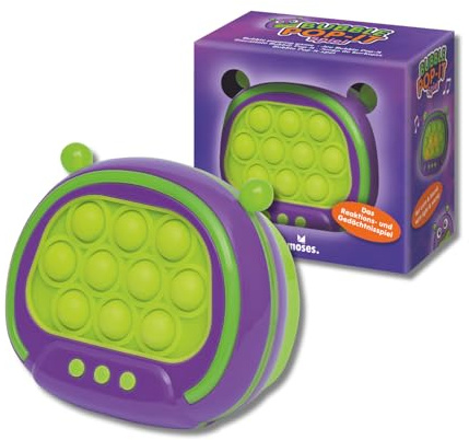 Moses Bubble Pop-It-spel, elektroniskt reaktionsspel och minnesspel med 4 spellägen, ljus och ljudeffekter, fidgetleksak, skicklighetsspel och resespel för barn