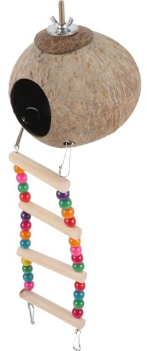 Cabilock Nido para Pequeñas Aves Adecuado Decoración de Descanso Cáscara de Escalera, Cama Colgante Práctica Decorativa Pájaros Jaulas