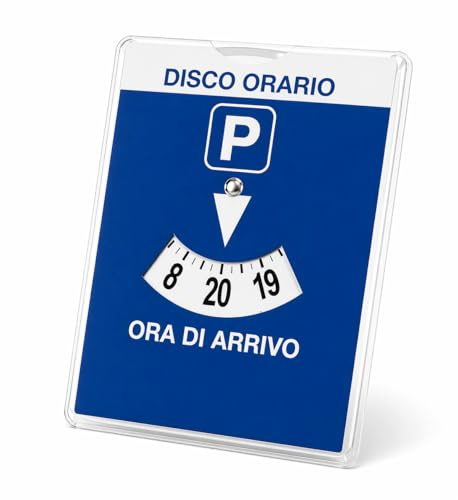 Gicaprice Disco Orario Auto Maxi 10,5x14,3 cm – Disco Parcheggio Cartoncino con Custodia PVC (Disco Orario)