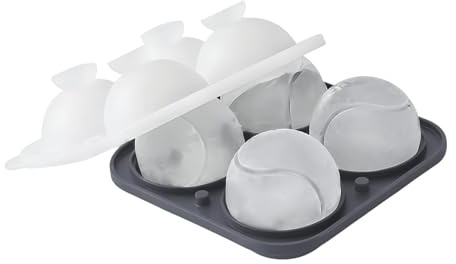 Stampo per cubetti di ghiaccio rotondo, in silicone, rotondo, 5,6 cm, formato palla da tennis, in silicone, di ghiaccio, per whisky, succo d'acqua, bevande, casa, cucina, bar, ristorante