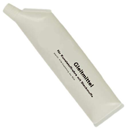 MegaHaustechnik Gleitmittel 250ml Milliliter g Gramm Tube für Rohre Verbindungen HT KG Schmier Mittel Abfluss Abwasser Rohr Muffe Kunststoff Leitung Gummi Lippen Dichtung PVC PE PP