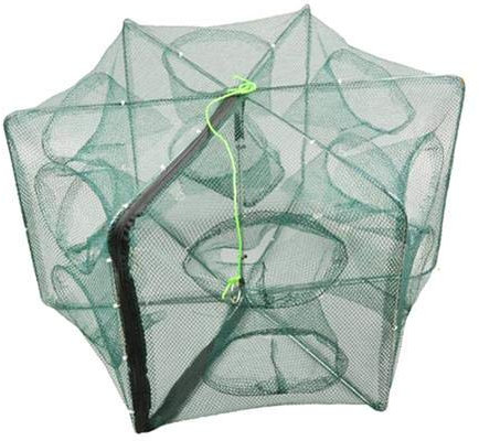 Dough.Q Faltbare Fischreuse Fisch Reuse Fischernetz Für Fisch Minnow Panzerkreis Garnelen 12 Löcher