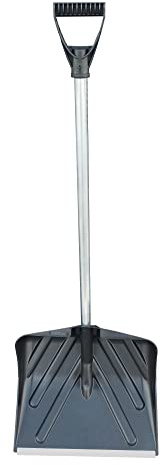 Schneeschaufel Schippe Alu Profilkante Getriedeschaufel Schneesschieber Schneentsorgung Schaufel Rot Blau Schwarz Kunstoff Stark für Winter Kunststoffgriff (Schwarz 98827)