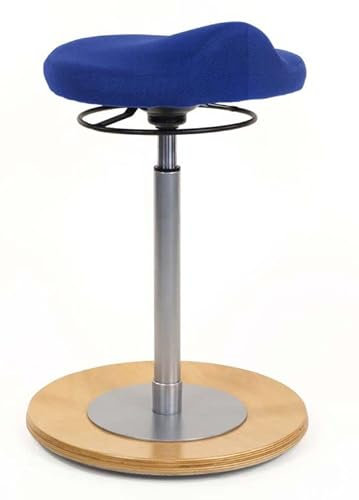 Froschkönig24 Pendelhocker Sitzhocker myERGOSIT mit ergonomisch geformtem Comfortsitz Natur Mittelblau