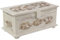 Oriental Galerie Truhe Holzkiste Holztruhe Schatztruhe Kiste Box Palmenholz Holzbox Blumen Schnitzereien Shabby Used Look Weiß Groß 60 cm Design 2