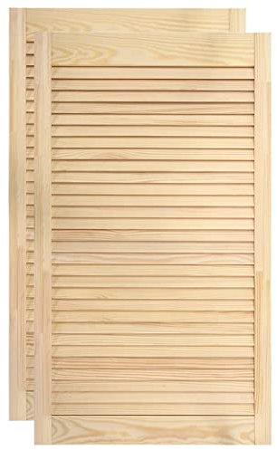 Bussandri Exclusive - Lamellentüren 2 Stk. Massivholz Kiefer 99,3x49,4 cm