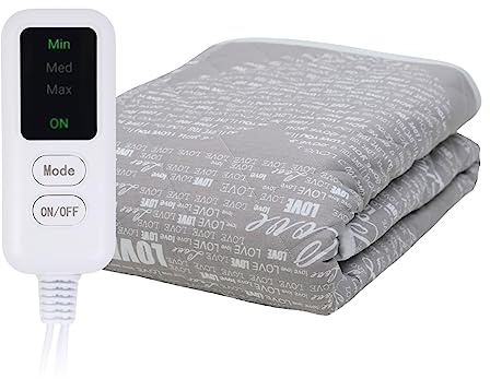 EcoSapiens Heizdecke 150x180cm, 100% Baumwolle, elektrische Bettdecke mit 3 Heizmodi Automatische Abschaltung Timer-Fernbedienung, Tagesdecke Bettgrößenheizung Tagesdecke Schnelles Aufheizen