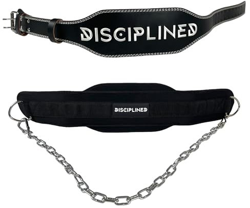 Disciplined ceinture de musculation, lestage + levage en cuire M 120cm, homme, femme, lombaire, entrainement fitness, street workout, ajout poids tractions et dips leste, squat, powerlifting, force