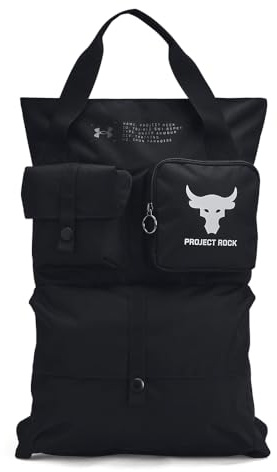 Under Armour Unisex Project Rock Gym Sack, (001) Black / / Mod Gray, One Size Fits Most