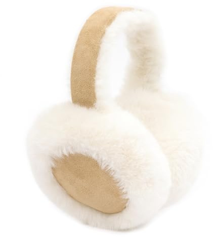Kedofe Ear Muffs for Winter Women Foldable Fuzzy Cold Outdoor Earmuffs Soft Faux Furry Ear Warmers Covers (Khaki)