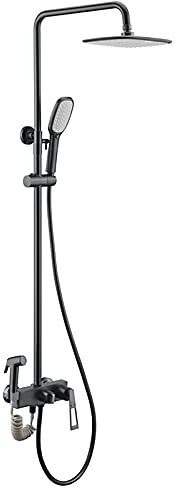 OWOHYG Shower System with Tub Spout Rain Mixer Shower Combo Set with 9.6 inches Rainfall Shower Head Shower Faucet Set with Handheld Combo Set, Bidet