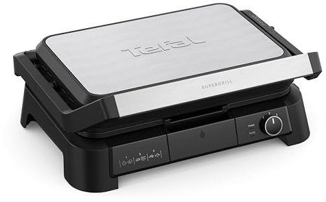 Tefal SuperGrill 3-en-1 XL, Gril de contact, Barbecue, Position four, Thermostat réglable, Surface XL, 2200W, GC520DE0