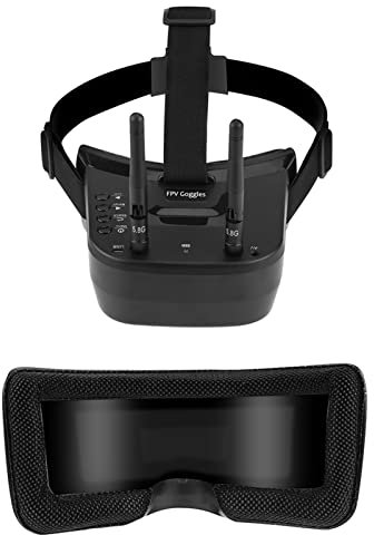 Sustvita 5.8 GHz Mini FPV Goggles 3 tum LCD Display Video Headset med 40CH -mottagare och byggt - i 1200mAh Battery för FPV Drone Racing