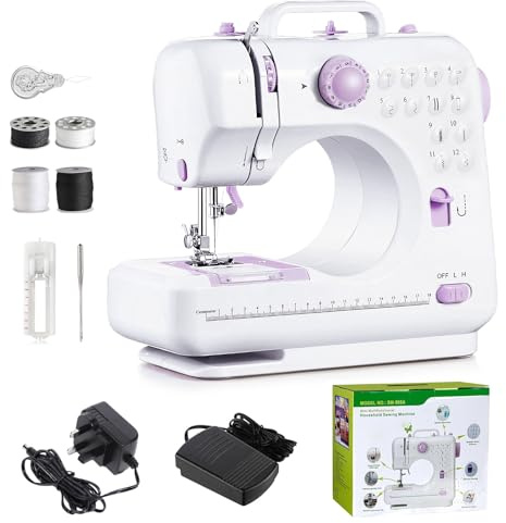 Sewing Machine for Beginner,Mini Sewing Machine Portable Electric Sewings Machines, 12 Stitches Sewings Machine with LED Light, Sewing Accessory Kit for Clothing,Pillowcases, Sheets