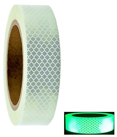 Cinta Reflectante Adhesiva, Cinta Adhesiva Fluorescente Luminosa, Pegatinas Reflectantes Seguridad Autoadhesiva de Alta Intensidad Para Coche Camión Motocicleta Bicicleta, Blanco,3 cm x 10 m