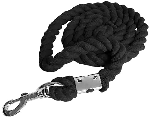 Longe de cheval tressée en coton avec boucles pivotantes, rênes d'équitation, licol épais et robuste pour chevaux et bétail
