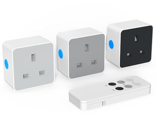 SURNICE Remote Control Sockets, 80m/260FT Control Range, Wireless Light Switch, Heavy Duty Indoor Wireless Outlets, 3 Pack Sockets with 1 Remote