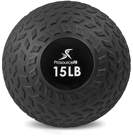 ProsourceFit Slam Medicine Balls 5, 10, 15, 20, 25, 30, 50lbs Smooth and Tread Textured Grip Dead Weight Balls for Strength and Conditioning Exercises, Cardio and Core Workouts