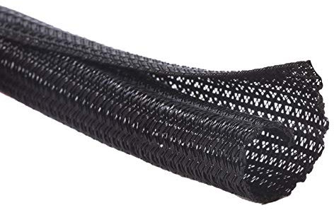 Alex Tech 25mm-7.7m Manguito de Cable Auto-Cierre Recoge Cables Cubre Cables Organizador Cables Funda Cables para Computadora PC Automotriz - Negro