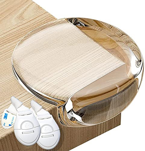 HAPPY CHLEA® Paraspigoli per Bambini Trasparenti Adesivi, Kit Sicurezza con 12 Paraspigoli Angolari e 2 Blocca Cassetti per Bambini, Protezione Completa da Spigoli e Angoli di Mobili e Tavolo